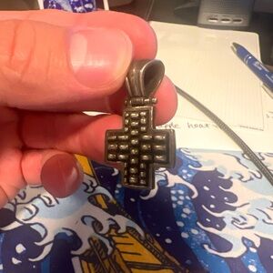 Silver Textured Cross Pendant